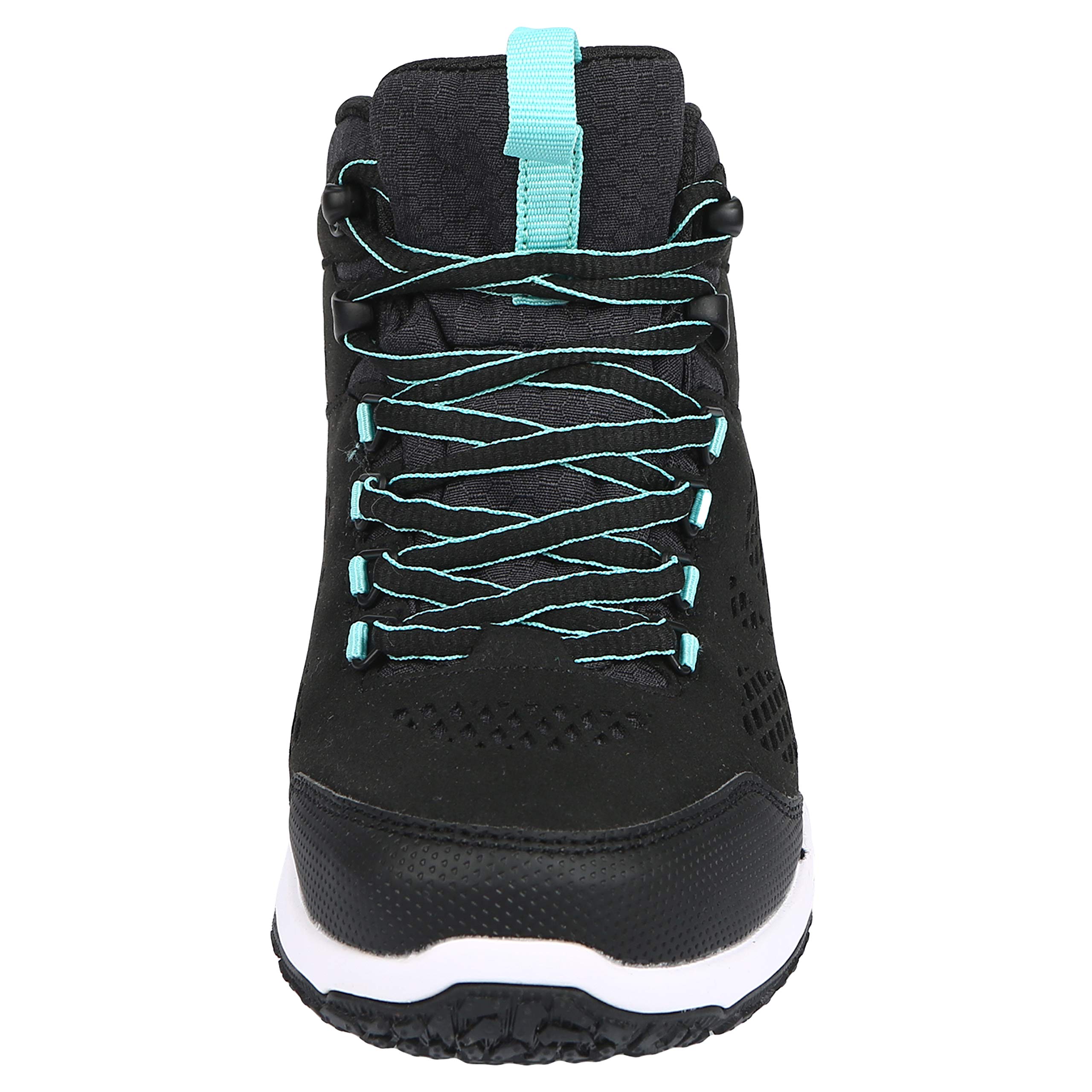 Northside Women's Benton Mid Waterproof Hiking Boot, Black/Aqua, 6.5