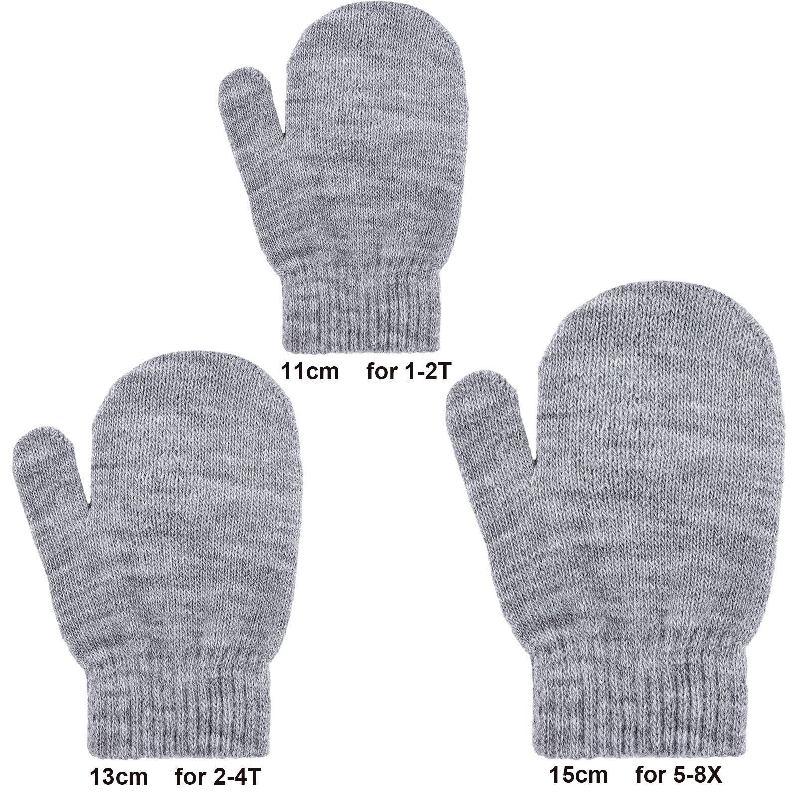 URATOT 6 Pairs Toddler Knitted Mittens Magic Stretch Gloves Winter Warm Knitted Soft Baby Mittens