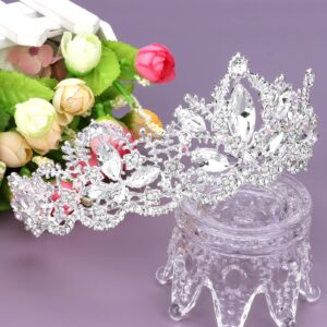 Exacoo Silver Tiara Wedding Tiaras and Crowns for Women Rhinestone Queen Tiara for Women Princess Crown Birthday Tiara Headbands for Wedding Prom Bridal Party Halloween Costume Christmas Gifts