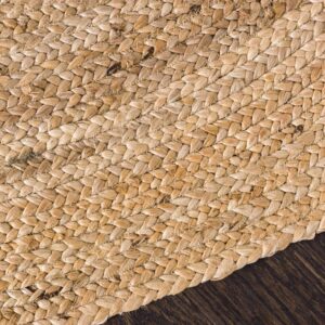 Unique Loom Braided Jute Collection Area Rug - Dhaka (4' 1" Round, Natural)