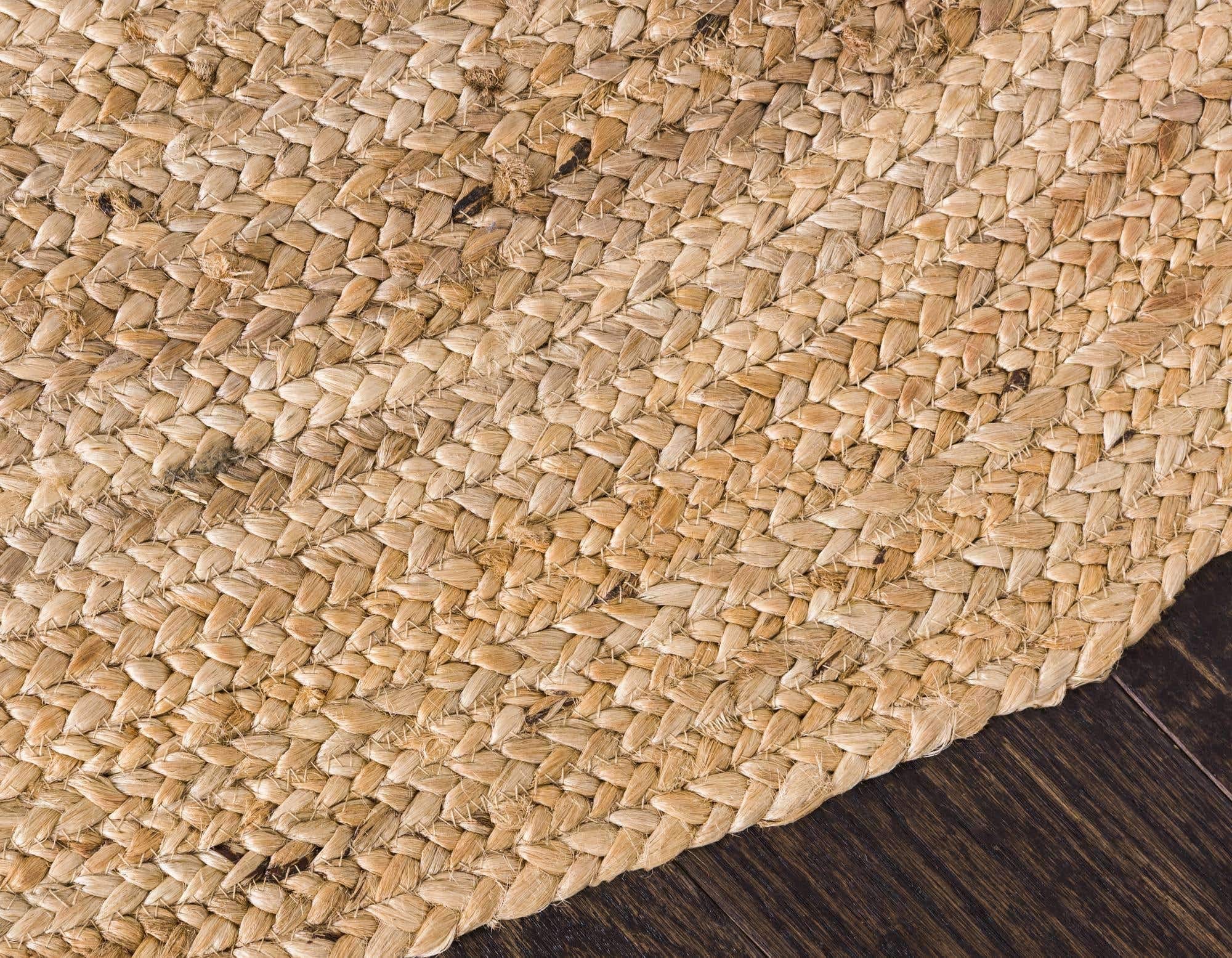 Unique Loom Braided Jute Collection Area Rug - Dhaka (4' 1" Round, Natural)