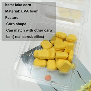 Will 20PCS Carp Fishing Boilies Pop Corn Sweet Smell Yellow Floating Corn Fake Bait Lure Pop Up Boilies Rig Carp Bait Fishing Tackle (Yellow)