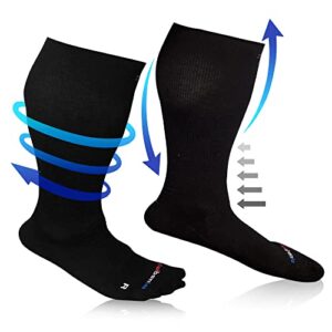 Taibonla 4XL Wide Calf & Big and Tall 20-30 mmHg Compression socks Men and Women-Black