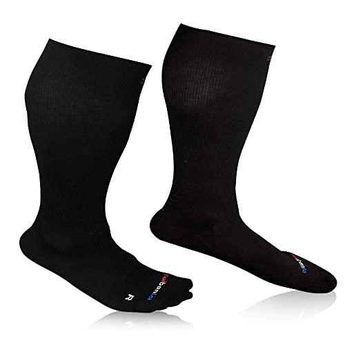 Taibonla 4XL Wide Calf & Big and Tall 20-30 mmHg Compression socks Men and Women-Black