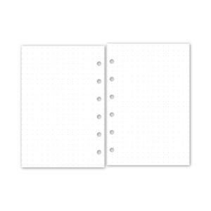 Pocket Dot Grid Planner Insert Refill, 3.2 x 4.7 inches, Pre-Punched for 6-Rings to Fit Filofax, LV PM, Kikki K, Moterm and Other Binders, 30 Sheets Per Pack