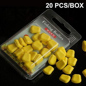 Will 20PCS Carp Fishing Boilies Pop Corn Sweet Smell Yellow Floating Corn Fake Bait Lure Pop Up Boilies Rig Carp Bait Fishing Tackle (Yellow)