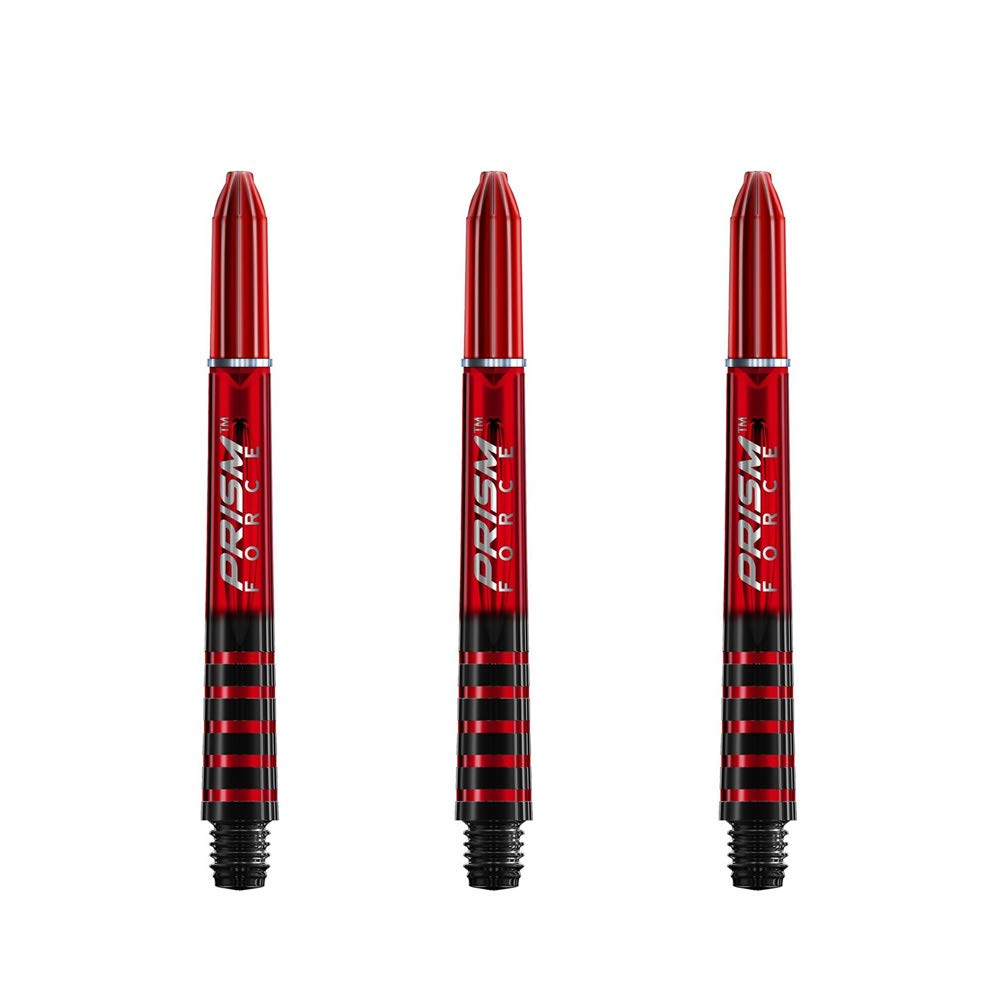 Winmau Prism Force Dart Shafts, Force Grip Zone Stems, Short 36mm, Red (3 Sets)