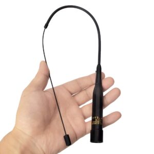 HYS Tri-Band VHF UHF 137-174/180-260/400-480MHz 100W 20inch 2.15dBi/5.2dBi PL-259 UHF Male Soft Telescopic Antenna for Yaesu Kenwood Motorola Taxi Bus Vehicle Amateur Ham Mobile Radio Transceiver