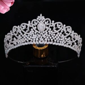 jorsnovs wedding crowns for bride cubic zirconia tiaras bridal diamond headpieces corona de novia quinceanera zircon headband