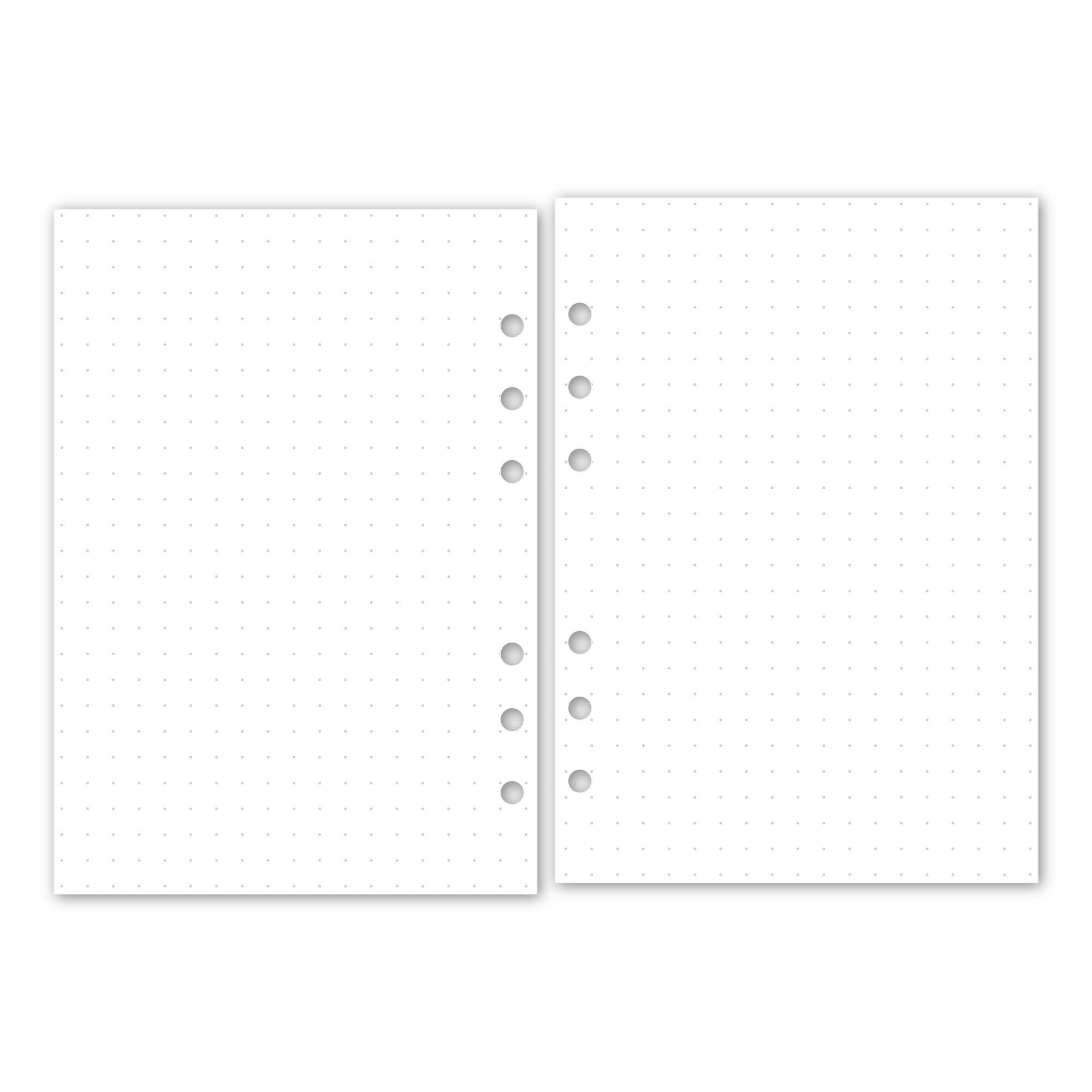 A5 Dot Grid Planner Insert Refill, 5.83″ x 8.27″, Fits 6-Rings Binders - Filofax, LV GM, Moterm, Choice of Quantity