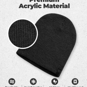 Revony Stretchy & Soft Ribbed Beanie - Extra Cozy, Extra Slouch - Perfect Winter Beanie for Men & Women Charcoal