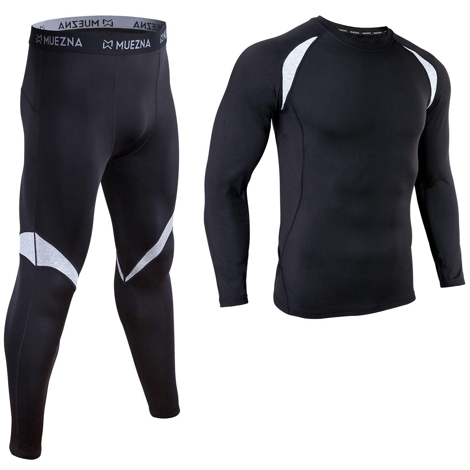 Men's Thermal Top and Bottom Set Underwear Long Johns Base Layer with Soft Fleece Lined… Black