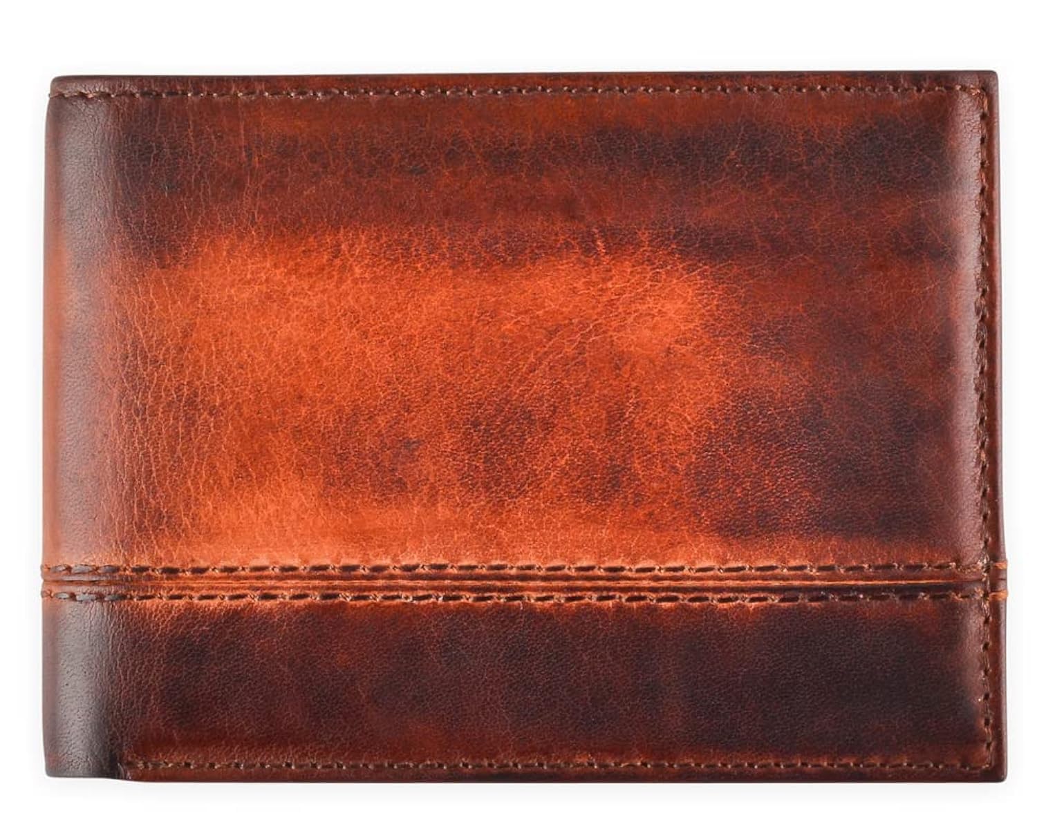 BULL GUARD Cognac Brown Leather Wallet for Men | RFID Blocking Bifold with Removable ID Credit Card Holder