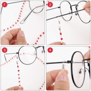 10 Pieces Eyeglass Chains Elegant Eyewear Retainer Beaded Eyeglass Strap Holder with Anti-Skid Ear Hooks and Silicone Eyeglasses Retainers (Classic Style)