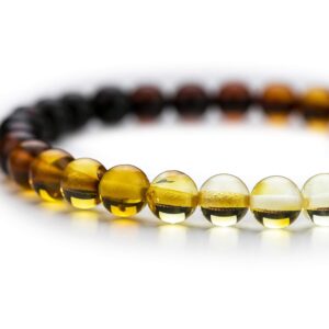 Amber Culture Amber Stretch Bracelet - Handmade 5mm Beads 100% Baltic Natural Baltic Amber Stone - Unisex with Gift Box Multiple Colors