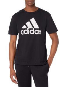 adidas mens go-to short sleeve tee black/white medium