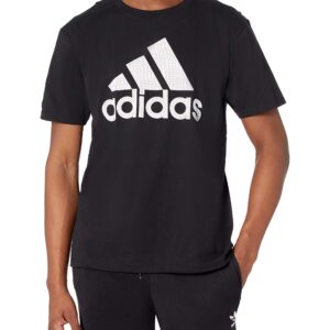 adidas mens Go-To Short Sleeve Tee Black/White Medium