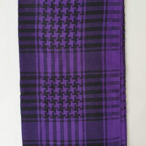 Houndstooth Keffiyeh Shemagh Military Scarf Bandana Head Wrap Tactical Gear for Men and Women Neck Gaiter (Purple)