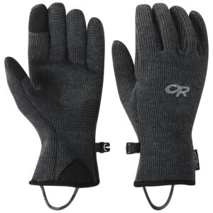 outdoor research women's flurry sensor gloves, charcoal, m