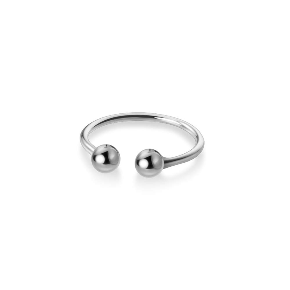 NewZenro Dainty Tiny Balls Knuckle Stacking Rings for Women S925 Sterling Silver Statement Adjustable Open Rings Minimalist White Gold Plated Polished Tail Finger Rings Hypoallergenic Jewelry Gifts