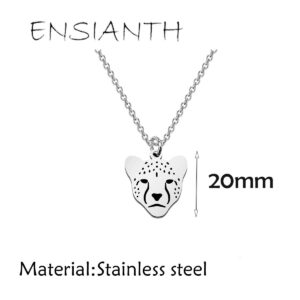 ENSIANTH Cheetah Necklace Cheetah Jewelry Cheetah Pendant Necklace Animal Lover Gift Cheetah Gift Safari Themed Gift Big Cat Necklace (Cheetah Necklace)