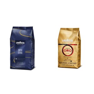 lavazza qualità oro whole bean blend, medium roast, 2.2 pound (pack of 1) & super crema whole bean coffee blend, medium espresso roast, 2.2 pound (pack of 1)