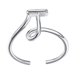 silvercute initial j ring stacking alphabet monogram jewelry 925 sterling silver letter ring for women