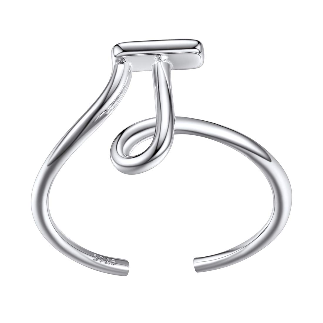 SILVERCUTE Initial J Ring Stacking Alphabet Monogram Jewelry 925 Sterling Silver Letter Ring for Women