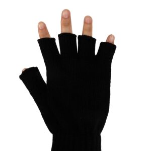 Levi's Men's Knit Fingerless Gloves, Marled Black, One Size