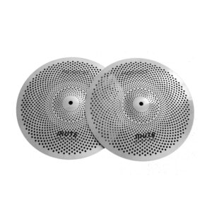 Low Volume Cymbal Pack Mute Cymbal Set 14'Hihats+16"Crash+18'Crash+20"Ride 5 Pieces Silver Drummer Practice Quiet Cymbal for Drum Set