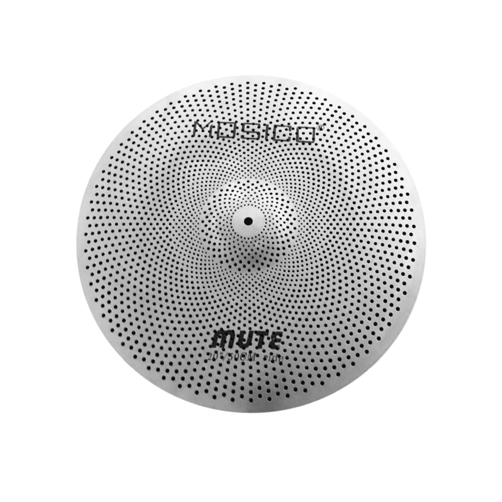 Low Volume Cymbal Pack Mute Cymbal Set 14'Hihats+16"Crash+18'Crash+20"Ride 5 Pieces Silver Drummer Practice Quiet Cymbal for Drum Set