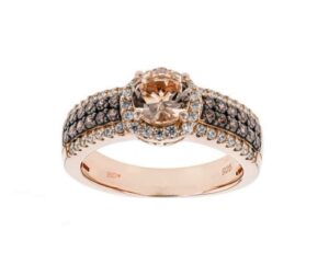 brandy diamondorables♥ 18k rose gold chocolate brown silver lovely morganite ring 2.00 ctw.