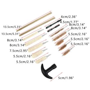 Areyourshop G-u-n Cleaning Brush & Pick Kit-Shotgun Cleaning Set Gun Brush,16pcs, for .22 38 40 44 45 357 cal 9mm Hand G-u-n