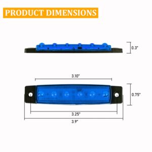 PSEQT LED Boat Interior Lights Marine Courtesy Light Strip Deck Transom Cockpit Navigation Lighting Waterproof for Fishing Pontoon Kayak Yacht Sailboat (Blue 10Pcs)