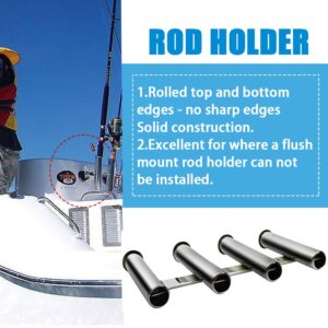 Stainless Steel Boat Fishing Rod Holder 4 Tubes Linkded Fishing Rod Rack Wall-Mounted Fishing Pod Racks for Marine Yacht Kayak Camper RV