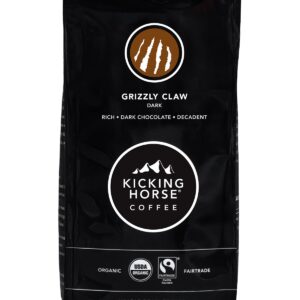 Kicking Horse Coffee Grizzly Claw Dark Roast Whole Bean and Kick Ass Dark Roast Ground Coffee Bundle (10 Oz)