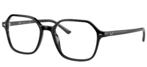 ray-ban rx5394 john square prescription eyeglass frames, black/demo lens, 49 mm