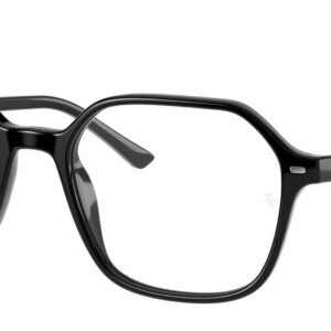 Ray-Ban RX5394 John Square Prescription Eyeglass Frames, Black/Demo Lens, 49 mm