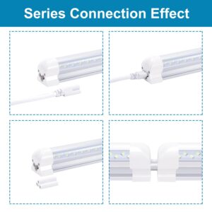 SOMLIGHT 8FT Led Shop Lights,Linkable LED Tube Light Fixture, 120W 14400LM 4 Rows LED, V Shape, Fluorescent Tubes Lights Replacements for Garage Warehouse, Plug and Play,(12-Pack)