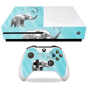 mightyskins glossy glitter skin for microsoft xbox one s - musical elephant | protective, durable high-gloss glitter finish | easy to apply, remove, and change styles | made in the usa