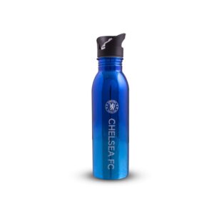 chelsea f.c. 700ml stainless steel uv coated sports bottle, blue