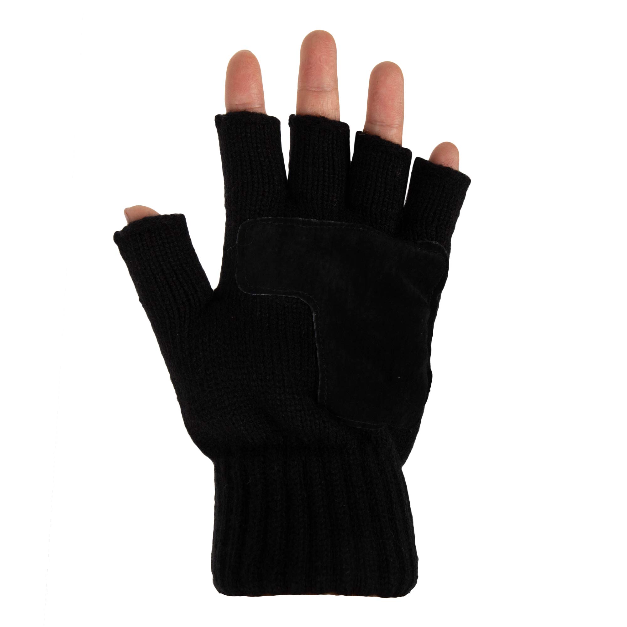 Levi's Men's Knit Fingerless Gloves, Marled Black, One Size