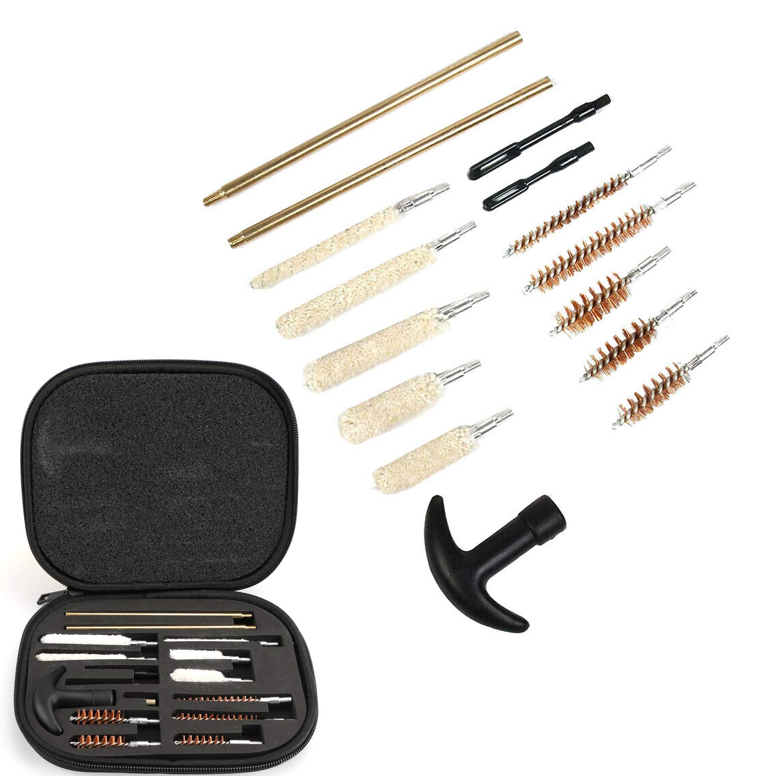 Areyourshop G-u-n Cleaning Brush & Pick Kit-Shotgun Cleaning Set Gun Brush,16pcs, for .22 38 40 44 45 357 cal 9mm Hand G-u-n