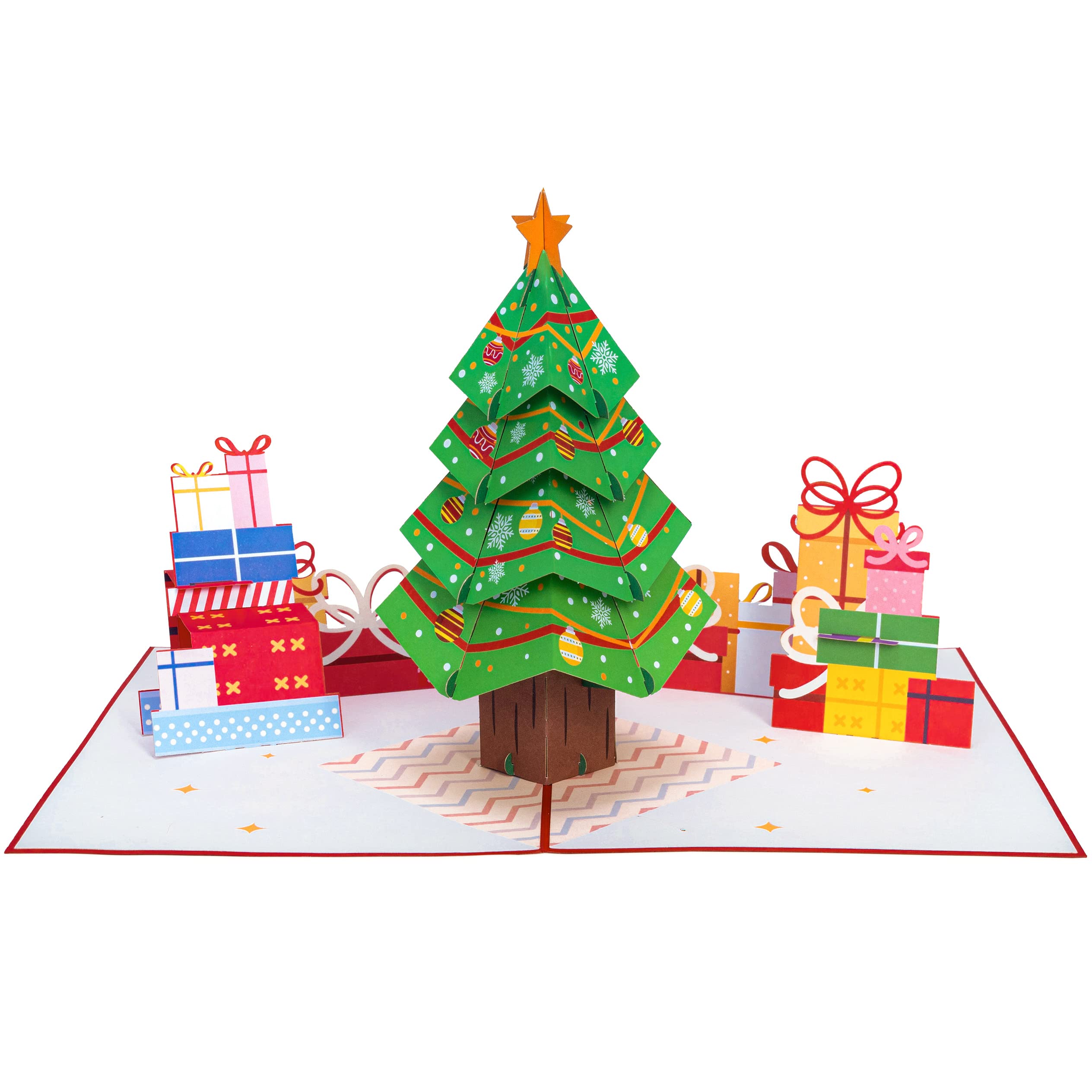 Paper Love Christmas Tree Pop Up Christmas Card, 3D Christmas Greeting Cards, For Christmas or Holidays - 5" x 7" Cover - Includes Envelope and Note Tag