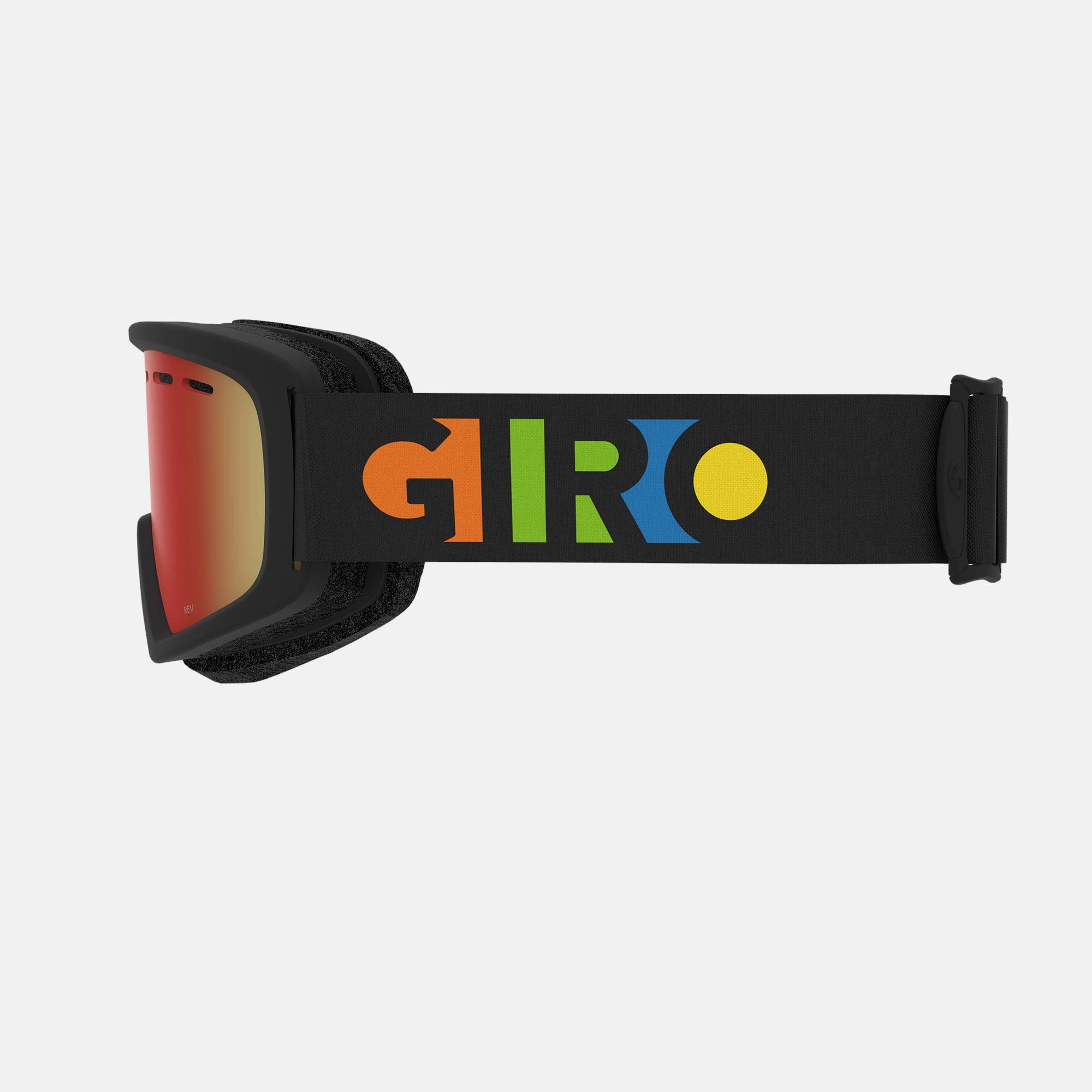 Giro Rev Youth Snow Goggles - Party Blocks Strap with Amber Scarlet Lens (2021)