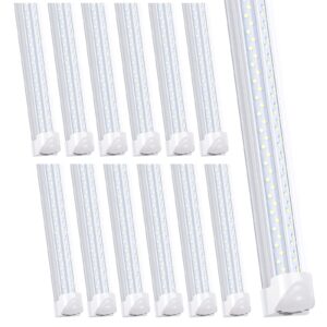 SOMLIGHT 8FT Led Shop Lights,Linkable LED Tube Light Fixture, 120W 14400LM 4 Rows LED, V Shape, Fluorescent Tubes Lights Replacements for Garage Warehouse, Plug and Play,(12-Pack)