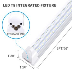 SOMLIGHT 8FT Led Shop Lights,Linkable LED Tube Light Fixture, 120W 14400LM 4 Rows LED, V Shape, Fluorescent Tubes Lights Replacements for Garage Warehouse, Plug and Play,(12-Pack)