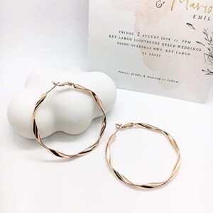 Surrounded Forest Rose Gold Earrings Rose Hoop Earrings Lightweight Hoop Earrings for Women Rose Gold Hoop Earrings 2in