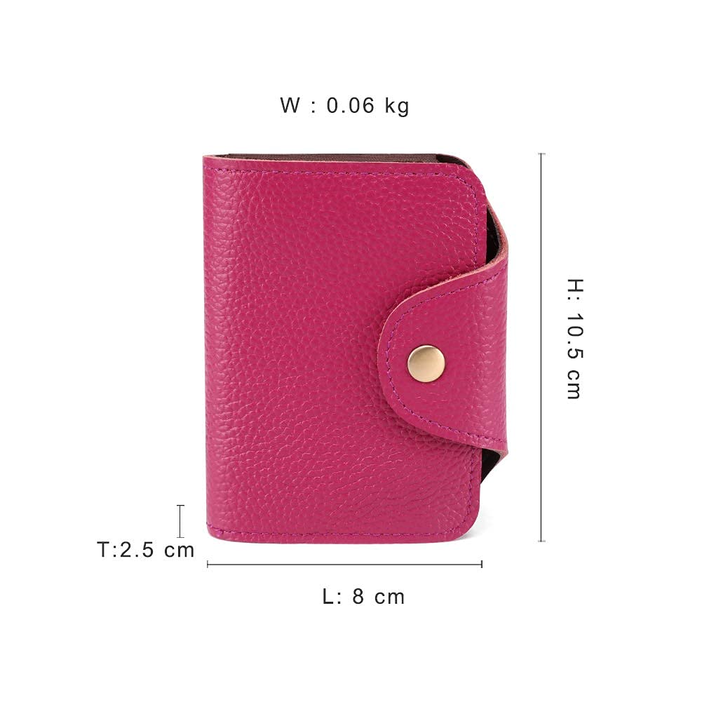 BRASS TACKS Leathercraft Full Leather Card Cases for Men Women 11 Card Position 10 Colors Small Women's Wallet (Purple)