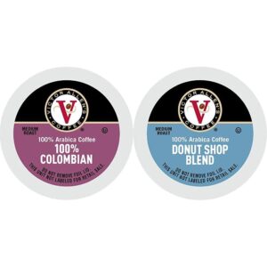 victor allen's coffee 100% colombian and donut shop blend, medium roast, 80 count, single serve coffee pods for keurig k-cup brewers